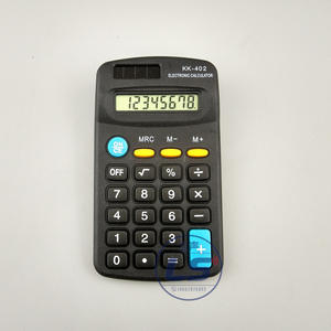 Calculatrice électronique Kk-402, Mini calculatrice portative noire en matériau Abs, 116x64x20mm, alimentée par batterie, pour usage au bureau - Product Image 1