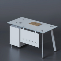 Bureau de visite en acier, meuble de haut de gamme, en verre, Design moderne