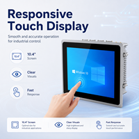 Computadora Industrial con Pantalla Táctil HMI de 10.4 Pulgadas, Doble LAN, COM, USB, HD, Soporte para Montaje en Pared, Compatible con Windows y Linux