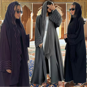 Promistar thiết kế mới mềm Dubai Thổ Nhĩ Kỳ rắn màu đơn giản khiêm tốn kaftan hồi giáo quần áo abaya hồi giáo Dresses phụ nữ cầu nguyện - Product Image 2