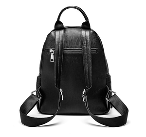 Custom ODM/OEM High Quality Women <strong>Black</strong> Plain <strong>Leather</strong> <strong>Backpack</strong> Made in China - Product Image 2