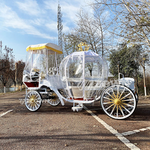 <b>Cheap</b> Wedding Centerpiece Pumpkin Style Carriage White carriage with rain curtain for sale - Product Image 5