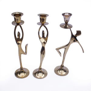 Candelabro de Latón con Figura de Dama Bailando, Duradero y Elegante, para Fiestas, Bodas, Aniversarios, Navidad, Decoración del Hogar, Caja de Regalo Hecha a Mano - Product Image 1