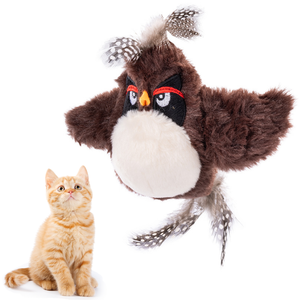 2025 plus récent battement gazouillement <span class=keywords><strong>chat</strong></span> jouet oiseau <span class=keywords><strong>forme</strong></span> <span class=keywords><strong>chat</strong></span> automatique mobile jouet avec cataire - Product Image 1