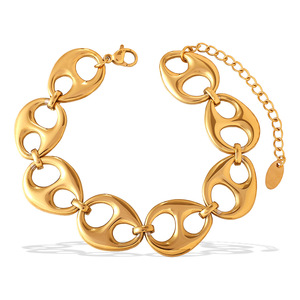 Bracelet géométrique entrelacé en alliage de zinc doré, bijoux de mode unisexe SL443 - Product Image 5