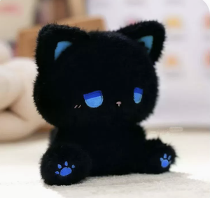 Muñeco de Gato Emo Sentado con Orejas Móviles Bordadas, Juguete de <span class=keywords><strong>Peluche</strong></span> Súper Suave para Aliviar el Estrés, Relleno de Algodón PP, Forro de Malla - Lavable - Product Image 1