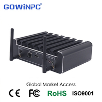 Computadora Industrial Robusta Sin Ventilador Intel Core i5-8250U i3-8130U i7-8550U i7-7500U 6*USB 3.0 Doble LAN Gigabit