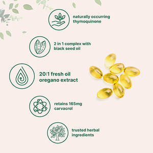 Kapsul Softgel Minyak <span class=keywords><strong>Oregano</strong></span> Liar Organik Berkualitas Tinggi 6000mg Label Pribadi dengan Minyak Habbatussauda untuk Dewasa - Product Image 4