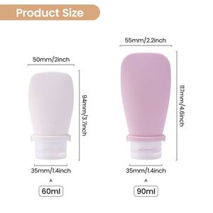 90ML Portable Reusable Silicone Squeeze Travel Shampoo <b>Bottle</b> Squeeze Lotion Cosmetic Body Wash Storage Container Travel <b>Bottles</b> - Product Image 3