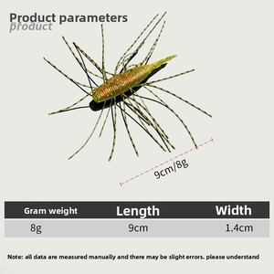Nuevo señuelo blando <span class=keywords><strong>de</strong></span> PVC <span class=keywords><strong>de</strong></span> 9cm/8g para lances largos, tipo larva <span class=keywords><strong>de</strong></span> hormiga con múltiples antenas, con sal añadida, para pesca en carretera. - Product Image 5