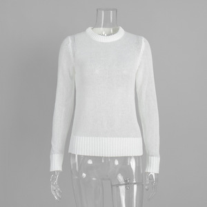 Suéter de Mujer, Cuello Redondo, Estilo Coreano, Casual, Tejido, Transpirable, Ajustado, Manga Larga, para Otoño - Product Image 2