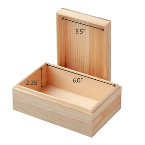 Natürliche Kiefer Holz Lagerung Box Ausgestattet Deckel Holz Geschenk Verpackung Box Unfinished Holz Handwerk Box