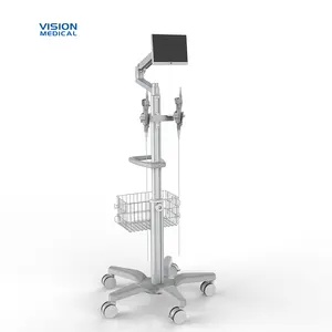Fabricante best-seller Personalizado abs plástico base ipad tablet braço rotativo altura ajustável rolling stand médico trole