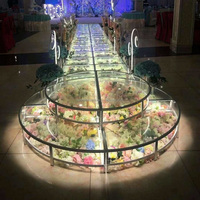 Panneau de sol de danse led dépoli, en verre transparent, étoile magique 3d, plate-forme de scène pour décoration de mariage