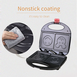 Plancha Eléctrica con Diseño de Dibujos Animados, Doble Zona de Cocción, 110V Estándar Americano, Sandwichera, Waflera, Máquina para Desayunos - Product Image 3