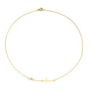 Collier pendentif croix dorée avec prière gravée, bijoux religieux chrétiens pour un usage quotidien, pendentifs fins unisexes - Product Image 6