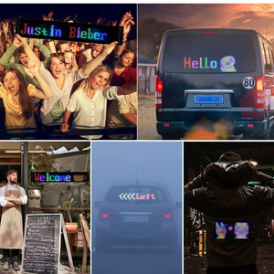 Pantalla LED para Taxi de 374*92 MM, Nueva, con Diseño RGB USB, Publicidad con Patrones, Graffiti Desplazable - Product Image 5