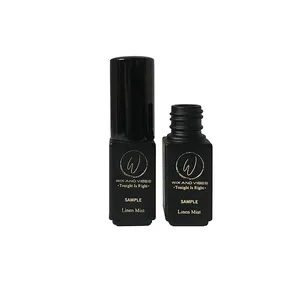 Garrafa de perfume de ponta alta 5ml, garrafa de vidro quadrada de alta qualidade com bomba preta, sem ar, fosca, preta, para perfume