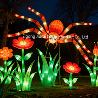 Maßgefertigte Große Festival-Laternen Halloween LED-Spinnen-Laternen Dekorative Oster-Themen Wasserdichte Garten-Event-Seiden-Laternen