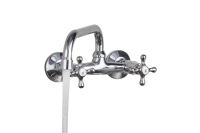 Robinet de cuisine moderne en zinc chromé poli de haute qualité, à montage sur plan, eau chaude et froide, rotatif à 360°, pour usage hôtelier, entre-axe 6 pouces, garantie 1 an