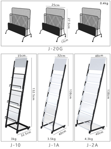 Cuốn sách Kệ tùy chỉnh bất kỳ kích thước dễ dàng di động kim loại Tạp Chí và cuốn sách Kệ Rack hiển thị - Product Image 5