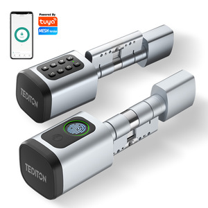 Cerradura Inteligente de Aleación de Aluminio y Madera, Ajustable, con 5 Métodos de Desbloqueo, Compatible con TTLock/Tuya, Aplicación, Huella Dactilar, Código, Nube - Product Image 1