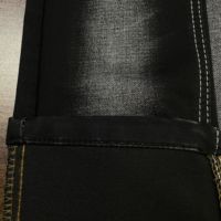 Tissu denim non lavé Lizhi noir, sergé teint en fil, effet flammé, extensible croisé, respirant, résistant à l'abrasion, pour textile de maison, garçons et filles
