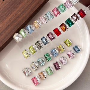 Paso Sico K9 Sans Fond Rock Sugar Pile Verre Cristal Nail Décoration Internet Célèbre Lumière De Luxe Haut de Gamme Fini Long Nail - Product Image 1