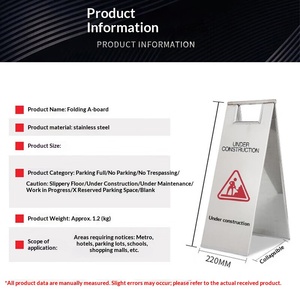 Panneau de signalisation de stationnement pliable double face en acier inoxydable Dinghong pour usage en station de métro et hôtel - Avertissement de interdiction de stationnement - Product Image 2