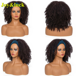 Perruque Afro <span class=keywords><strong>avec</strong></span> <span class=keywords><strong>frange</strong></span> synthétique, perruque courte crépue et bouclée rouge, prix en gros, pour femmes - Product Image 5