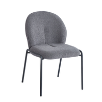 Chaise de salle à manger en tissu Teddy moderne de luxe, design incurvé écologique, stable et durable pour le mobilier de maison, le bureau et la salle à manger