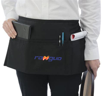 Delantal de Trabajo Profesional Ranguo con Logotipo Personalizado, 3 Bolsillos Delanteros, Algodón y Poliéster, Uniforme para Personal de Restaurante, Hotel, Cafetería, Corporativo