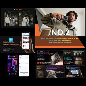 Smartphone Blackview Oscal Pilot 3 5G robuuste telefoon 12GB+256GB nachtzichtcamera 6.78 inch Android 15 mobiele telefoons - Product Image 6