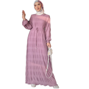 PROMISTAR nouvelle robe longue malaise robe plissée hiver XS musulman moyen-orient femmes disponible robe modeste - Product Image 1