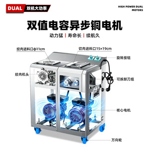 Divine Tiger Große Edelstahl-Gewerbliche Fleischmühle, -Schneider und -Zerkleinerer 2,2kW - Product Image 2