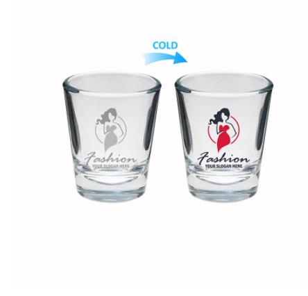 Custom Wholesale Cold Color Changing glass shot glasses 2oz bullet shot glass