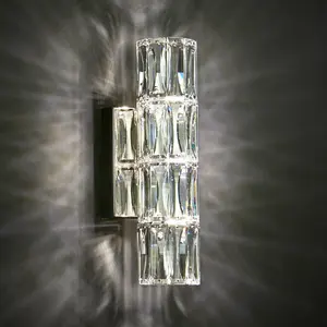 Light Luxury LED Wall Lamp Crystal Gold Chrome Stainless steel Bedside Living room Aisle Wall Sconce Beautiful Lighting Fixture