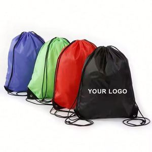 Sac à dos personnalisé en nylon et polyester léger, imperméable, avec cordon de serrage, pour le sport et la gym, avec logo imprimé et design gratuit - Product Image 1