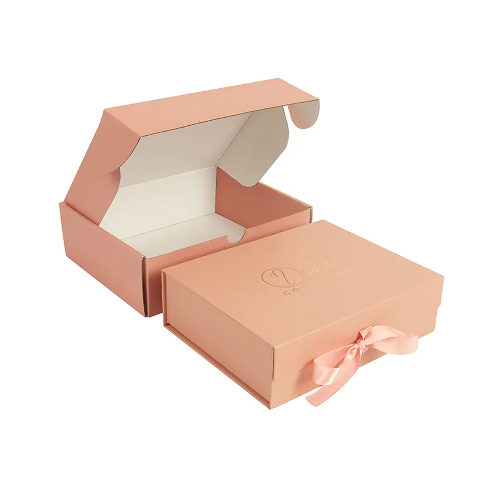 중국 익스프레스 상자 공장 저렴한 사용자 정의 로고 인쇄 환경 친화적 인 골판지 우편물 상자 핑크 배송 상자 로고
