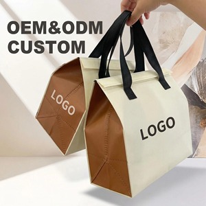 Bolsas de Compras Reutilizables Personalizadas de Tela No Tejida, Bolsas de Regalo Doradas, Bolsas de Compras No Tejidas con Logotipo Impreso Personalizado - Product Image 1