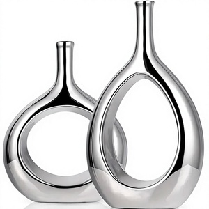 Juego de Jarrones Modernos de Acero Inoxidable para Decoración del Hogar, Resistentes al Óxido - Product Image 1