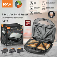 Machine à sandwich électrique multifonction 3-en-1 et 4-en-1, grille-pain, grill, panini, gaufrier pour petit-déjeuner (le prix indiqué est pour la version 3-en-1)