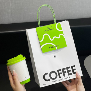 Bán buôn tùy chỉnh Kraft túi giấy dùng một lần uống Takeaway túi xách cho Cà Phê Trà sữa thực phẩm cửa hàng Giấy túi với logo riêng của bạn - Product Image 4