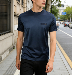 T-shirt in cotone mercerizzato con stampa digitale a maniche corte da uomo di alta qualità - Product Image 1