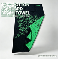 100% Cotton Jacquard Beach Towel Custom Pattern Color Size Reversible Large Absorbent Multi Use Beach Towel