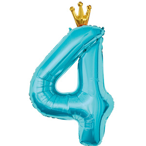 Ballons Chiffres Bleu Turquoise Couronne 40 Pouces en Mylar Hélium pour Anniversaire, Mariage, Thème Sirène, Décoration de Fête - Product Image 2