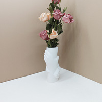 DM1161 Moule en Silicone de Bricolage pour Vase Mains Jointes, Moules de Coulée pour Pots de Fleurs en Béton et Céramique, Outils de Fabrication en Ciment et Plâtre pour Gâteau