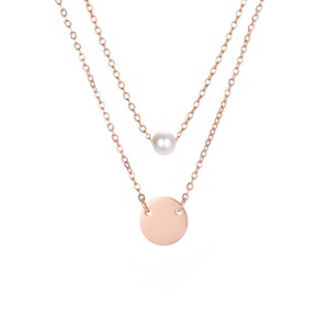 inoxidable de las mujeres de imitación collar de perlas <span class=keywords><strong>para</strong></span> mujeres gargantilla collar conjunto de joyas de - Product Image 6