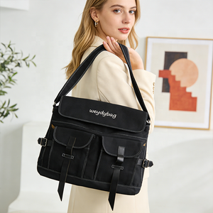 Bolsa de Lona Resistente con Logotipo Personalizado, Bolsa de Viaje Tipo Bandolera, Gran Capacidad y Múltiples Bolsillos, Maletín de Trabajo Elegante, Bolsa de Lona - Product Image 6