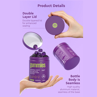 Boîte de conserve de luxe en métal de 220ml 500ml pour gommes boîtes d'emballage vides en aluminium bocaux pour supplément